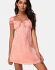 Image of Gaval Minikleid aus Satin Cheetah Dusty Pink