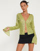 Bild von Gedza Button Top in Drape Sequin Lime Green