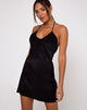 Image of Gelina Bodycon Kleid aus Satin Zebra Schwarz