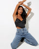 Image of Gemlou Cami Top in Satin Schwarz