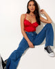 Bild von Gemlou Cami Top in Satin Rot