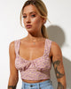 Bild von Gilda Crop Top in Flower Fun Flieder Zitrone