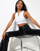 Bild von Gilly Crop Top in Rippe Weiß