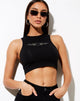 Bild von Gimon Crop Top in Schwarz Silber Herz Hotfix