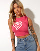 Bild von Gimon Crop Top in Hot Pink Heart