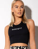 Bild von Givas Crop Top in Schwarz mit Babygirl in Weiß