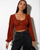 Image of Glario Crop Top in Mini Croc Braun