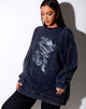 Image of Glo Sweatshirt in schwarzer Waschung Dragon