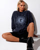 Image of Glo Sweatshirt in Schwarz Stone Wash Cosmos