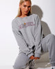 Bild von Glo Sweatshirt in Greymarl Angel Embro in Burgundy