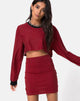 Bild von Kimmy Bodycon Rock in Mini Stripe Rot und Schwarz