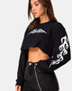 Bild von Gocea Crop Top in Schwarz mit weißem Tribal