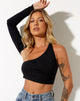 Image of Grasel Crop Top aus Lycra Schwarz
