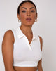 Bild von Guaco Crop Top in Rippe Elfenbein