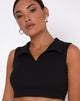 Image of Guaco Crop Top in Rippe Schwarz