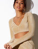 Image of Guan Crop Top aus Samt Rib Tan