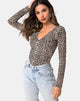 Bild von Guanelle Top in Rar Leopard Braun