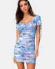 Image of Guenetta Kleid aus blauem Mesh Schmetterling