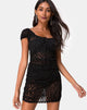 Image of Guenetta Minikleid aus schwarzem Tiernetz
