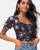 Image of Guinevre Oberteil aus grau-rosa Mesh