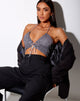 Bild von Halpi Crop Top in Drape Pailletten Silber