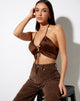Bild von Halpi Crop Top in Satin Rich Brown