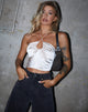 Bild von Haltri Crop Top in Satin Elfenbein