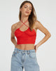 Bild von Haltri Crop Top in Satin Rose Scarlet