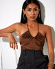 Bild von Haltri Crop Top in Satin Chocolate