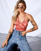 Bild von Haltri Crop Top in Satin Coral