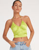 Bild von Haltri Crop Top in Satin Lime Green