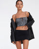 Bild von Hema Crop Top in Ditsy Rose Schwarz