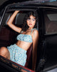 Bild von Hepsie Crop Top in Flower Power Blau