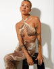 Image of Katara Riemchen-Top in Tiger Brown