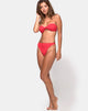 Image of High Rise Bikiniunterteil aus strukturiertem Baewatch Rot