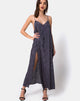 Image of Hime Maxikleid aus Satin Grau Rose