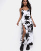 Image of Hime Maxikleid in Mono Tie Dye Schwarz und Weiß