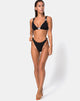 Bild von Hyuna Bikini Bottom in Schwarz mit Silberschnalle
