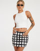 Bild von Ima Mini Rock in Mono Painted Check Schwarz