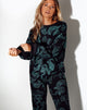 Image of Glo Sweatshirt in Drachenblume Schwarz und Mint