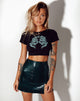 Image of Tindy Top Dragon Flower Schwarz und Minze Platzierung