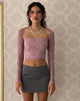 Abbildung des Kalisha Langarm-Tops in Spring Rose Dusty Pink