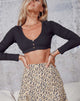 Image of Gato Crop Top aus Rippe Schwarz