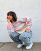 Abbildung des Ammaria Pullovers in Lila und Blau