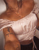 Image of Ruiz Schulterfreies Oberteil in Satin Dusty Rose