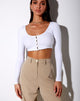 Bild von Ineke Crop Top in Rippe Weiß