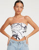 Bild von Irvana Bandeau Top in Mono Doodle Schwarz und Weiß