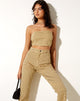Image of Izara Korsett-Top in gewelltem Karo-Gelb