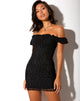 Image of Jamila Bodycon Kleid in Schwarz Flock Flutterby