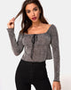 Bild von Janina Top in Ditsy Leopard Grau Flock